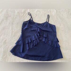 Banana Republic‎ Blue Ruffle Tank Top Size Small
